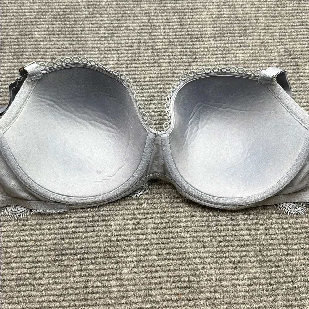 Victoria’s Secret Shimmer Lace Underwire Bra 38DDD 38F Dusty Blue-ish Gray - Picture 6 of 10